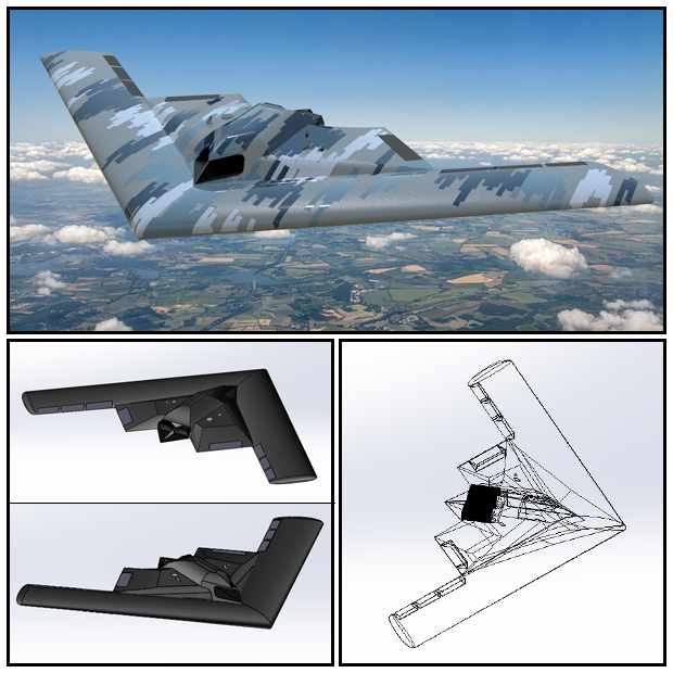 3D Stealth Drone Design - FTAV BAT 110